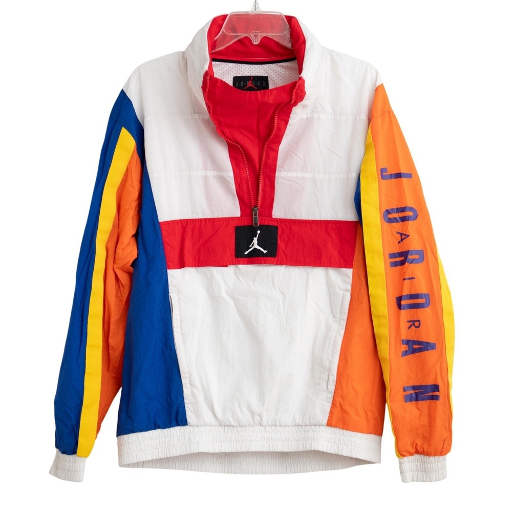 Jordan Jacket Mens M Multi Colorblock Windbreaker Y2K 90s Style Urban Streetwear